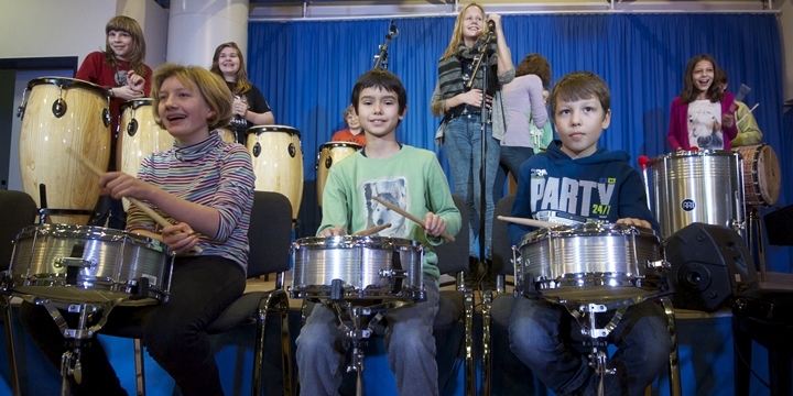 Konzert der Schulkooperationen 2015, Percussionklasse Kulturanum  ©Frank Rebner